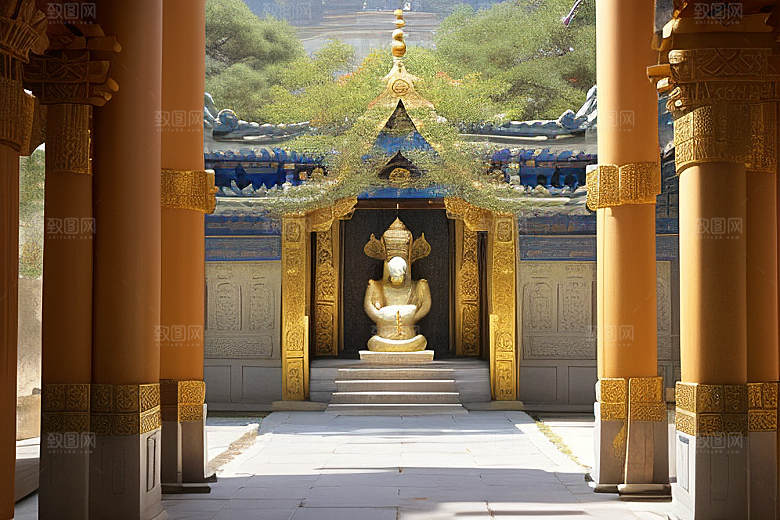 神圣庄严庄重寺庙的宗教仪式