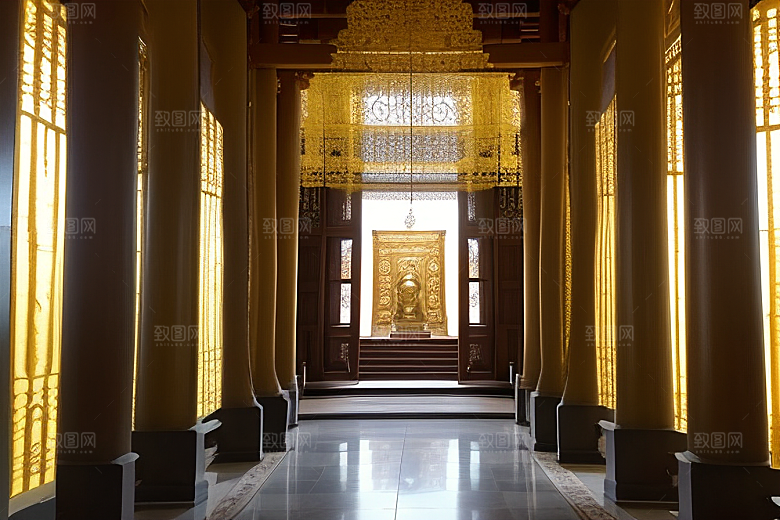 神圣庄严庄重寺庙的宗教仪式