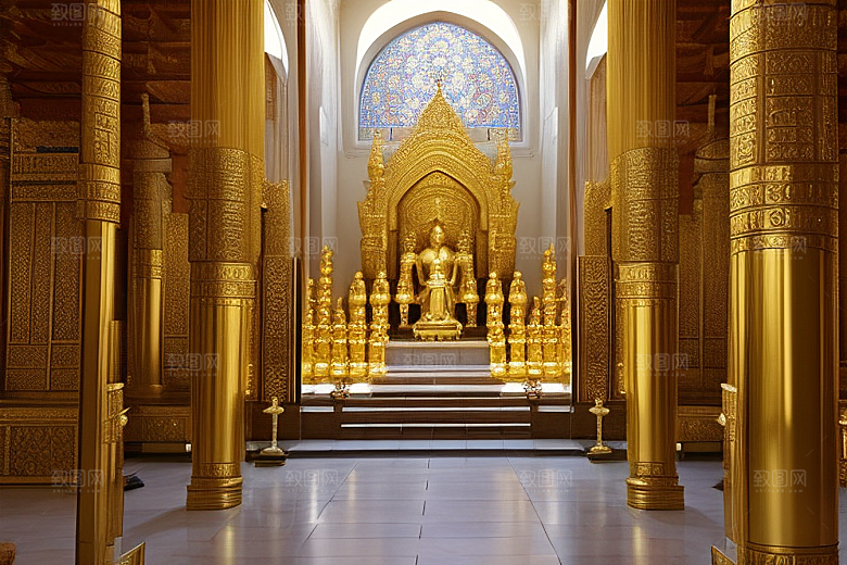 神圣庄严庄重寺庙的宗教仪式