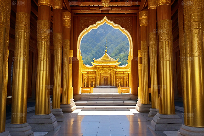 神圣庄严庄重寺庙的宗教仪式