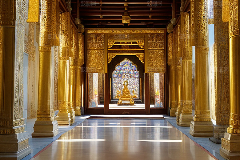 神秘庄严庄重寺庙的仪式感