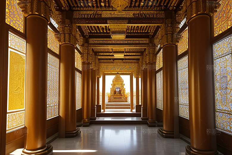 神秘庄严庄重寺庙的仪式感