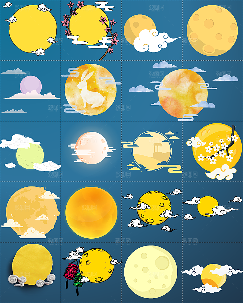 中秋节矢量插画设计素材
