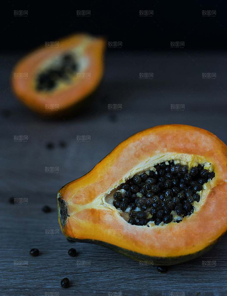 水果木瓜摄影特写素材