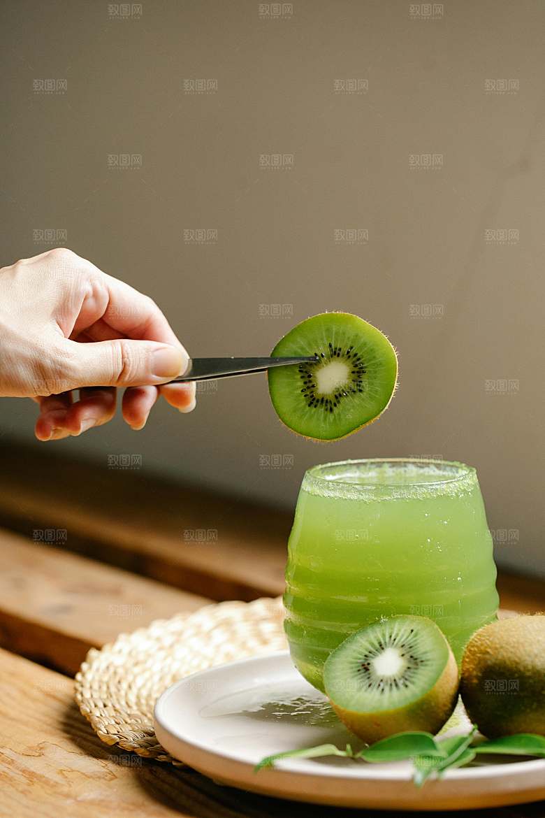 奇异果果汁摄影素材