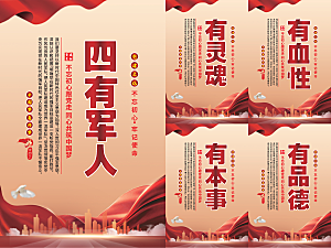 四有军人党建海报