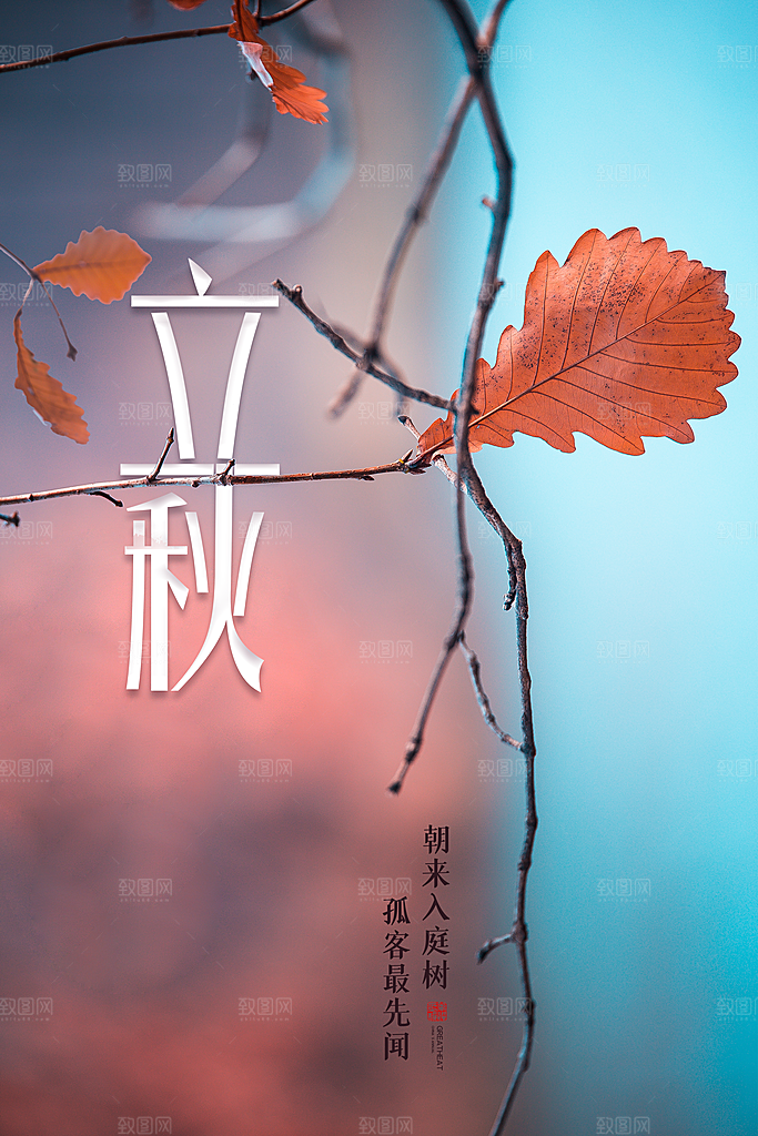 二十四节气立秋海报设计