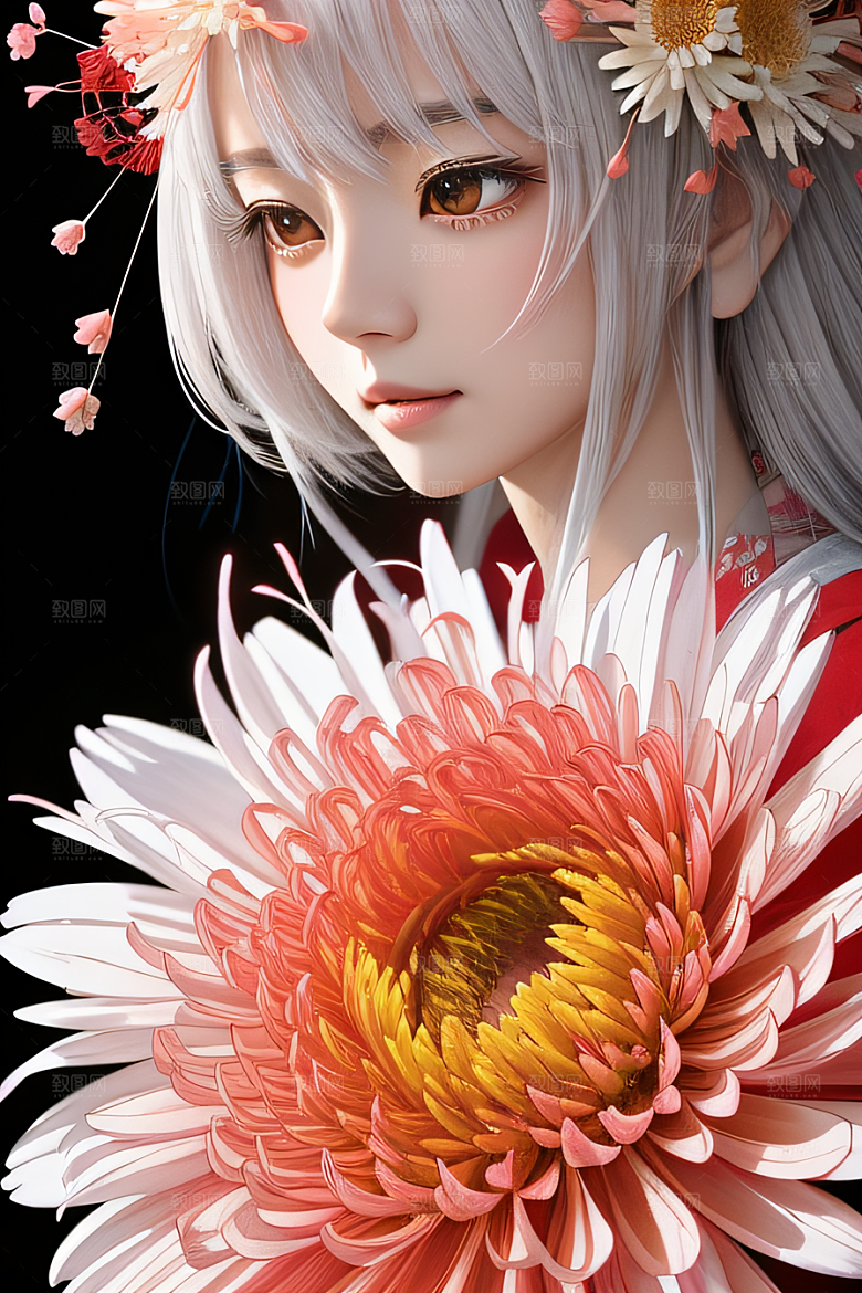 红花倒刺忠诚与纯洁的高清日本动画之美