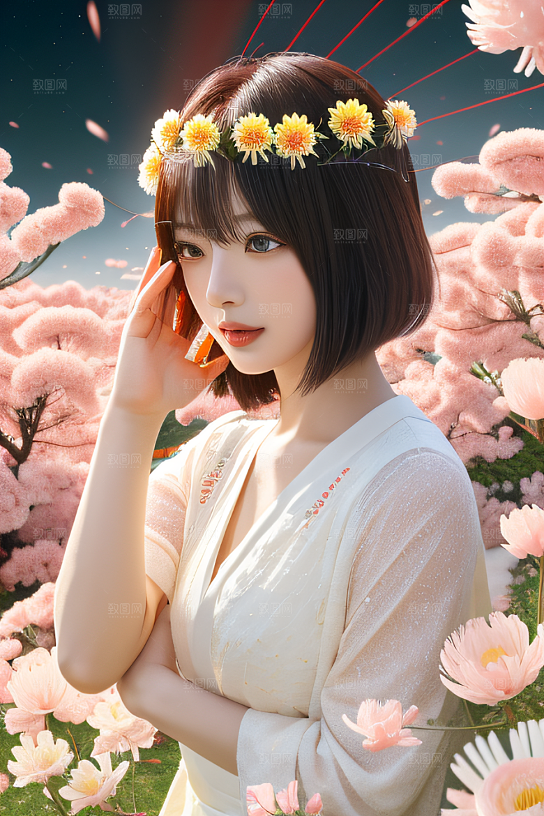 红花倒刺忠诚与纯洁的高清日本动画之美