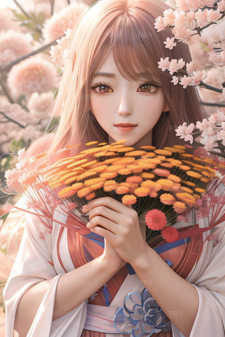 忠诚与纯洁之美高清日本动画中的红花倒刺