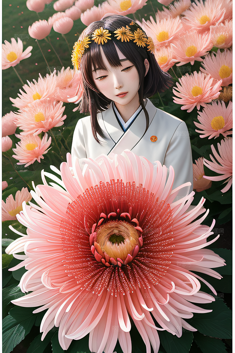 忠诚与纯洁之美高清日本动画中的红花倒刺