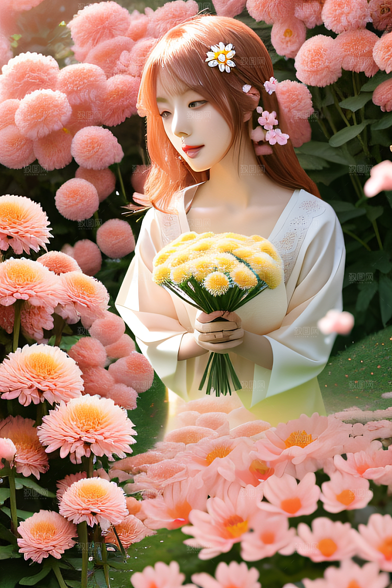 忠诚与纯洁之美高清日本动画中的红花倒刺