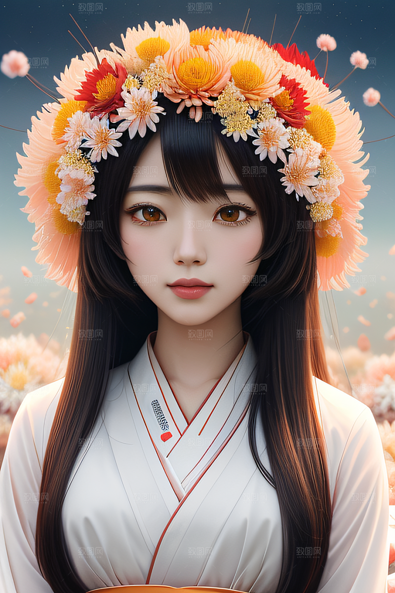 忠诚与纯洁之美高清日本动画中的红花倒刺