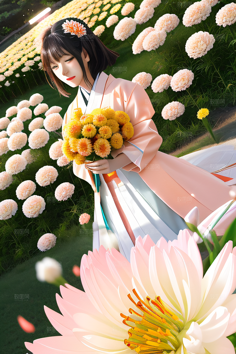 红花倒刺之美忠诚纯洁的高清日本动画