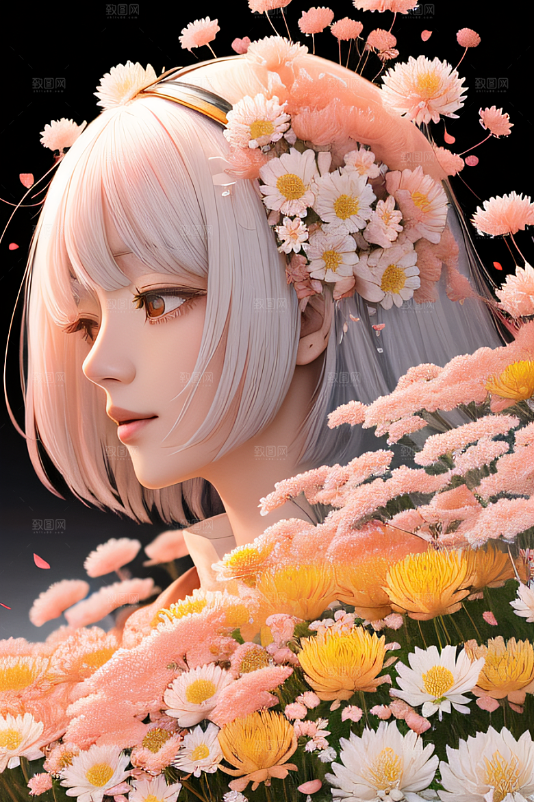 红花倒刺之美忠诚纯洁的高清日本动画