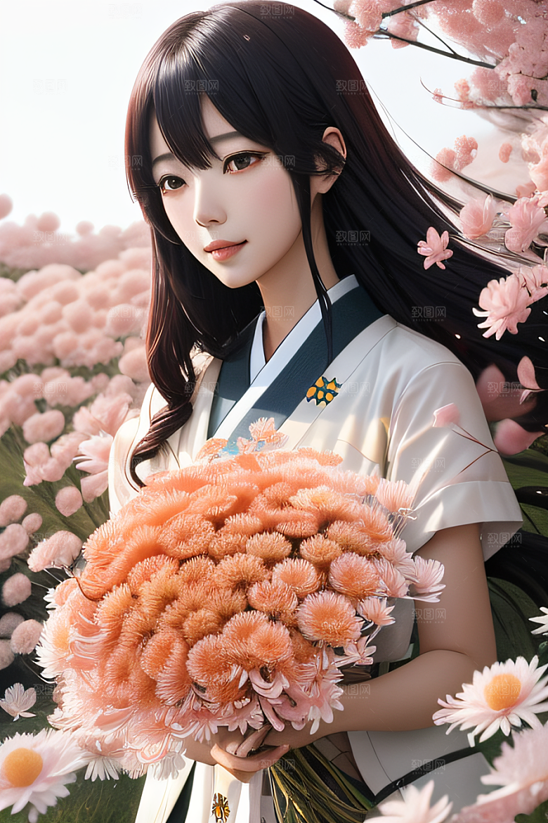 红花倒刺之美忠诚纯洁的高清日本动画