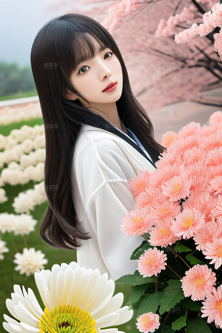 忠诚纯洁之美高清日本动画中的星光菊花