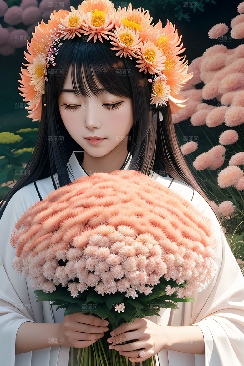 忠诚纯洁之美高清日本动画中的星光菊花