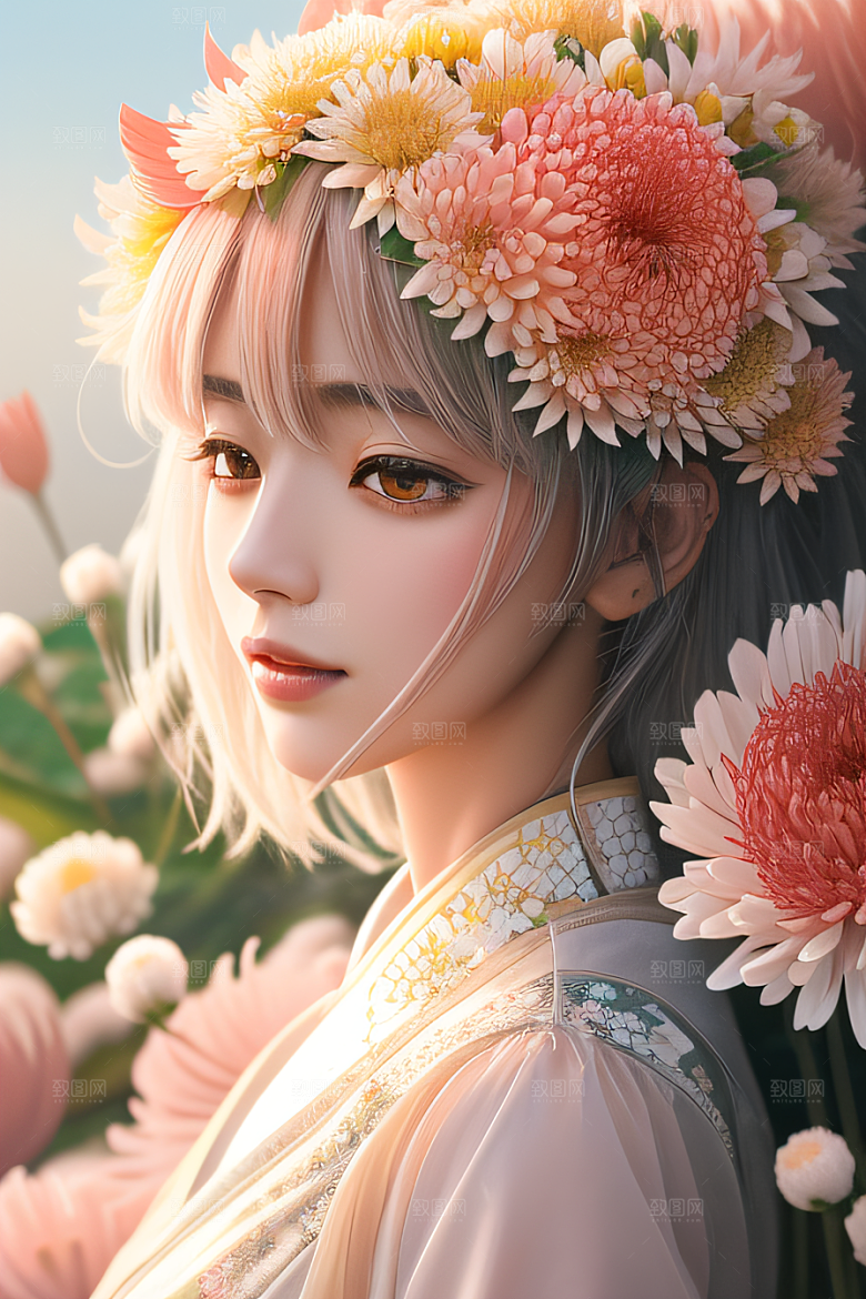 红花倒刺之美忠诚与纯洁的高清日本动画