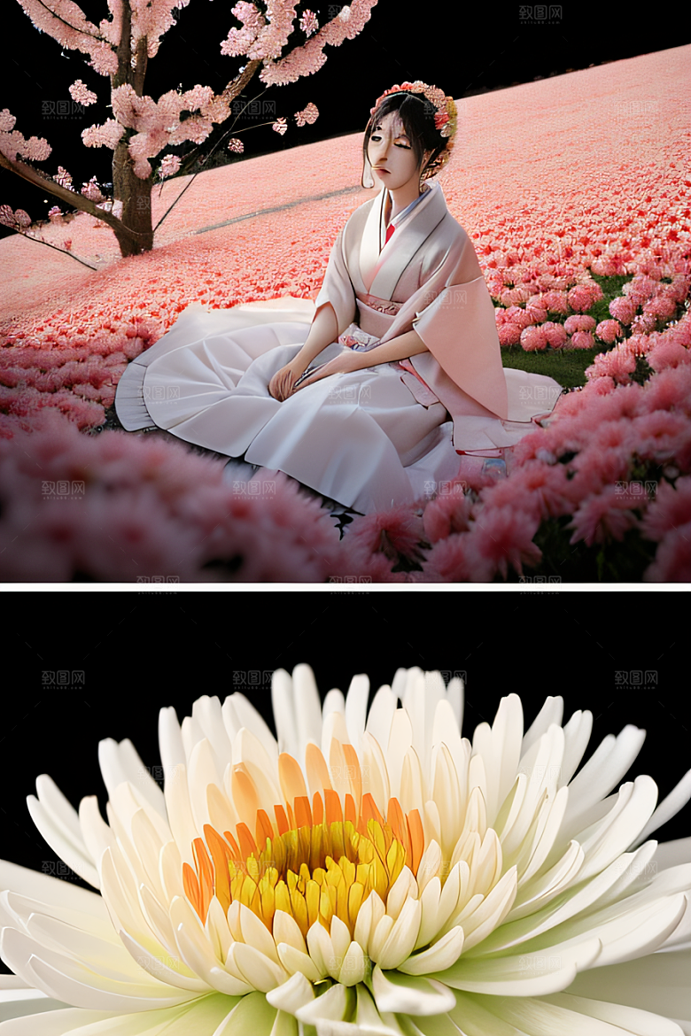 红花倒刺之美忠诚与纯洁的高清日本动画
