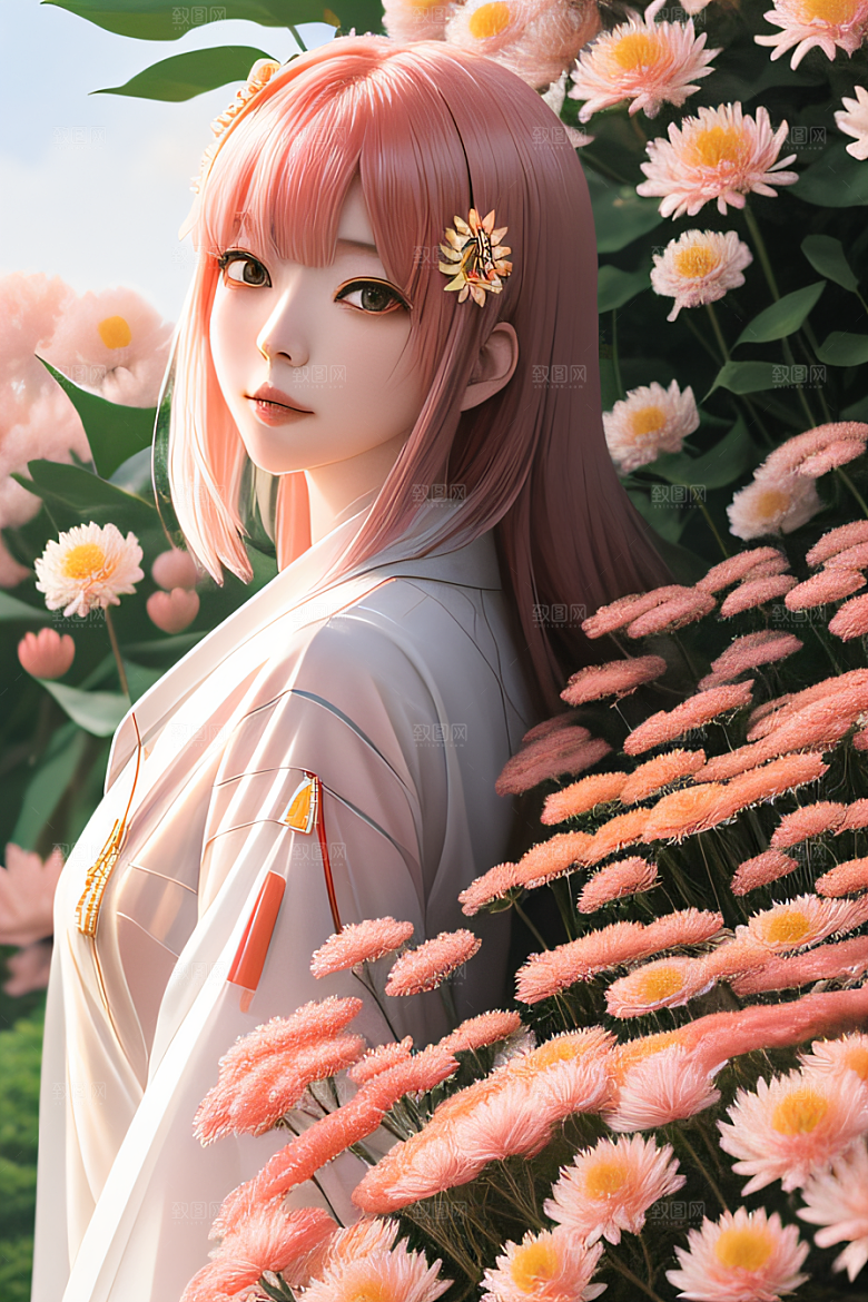 红花倒刺之美忠诚与纯洁的高清日本动画