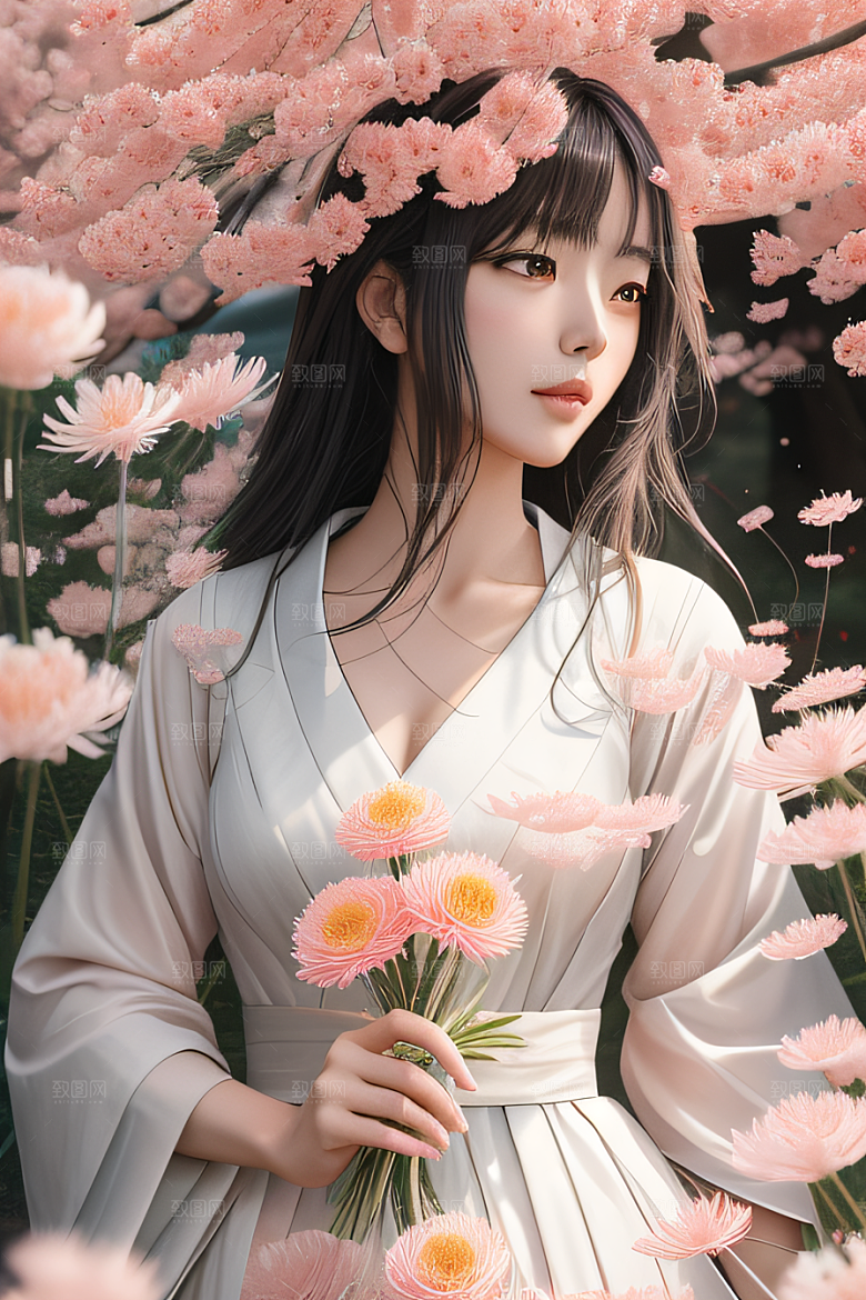 红花倒刺之美忠诚与纯洁的高清日本动画