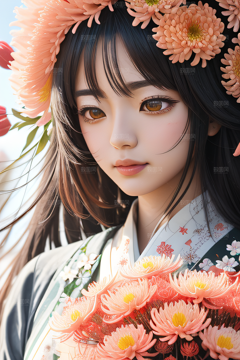 红花倒刺之美忠诚与纯洁的高清日本动画