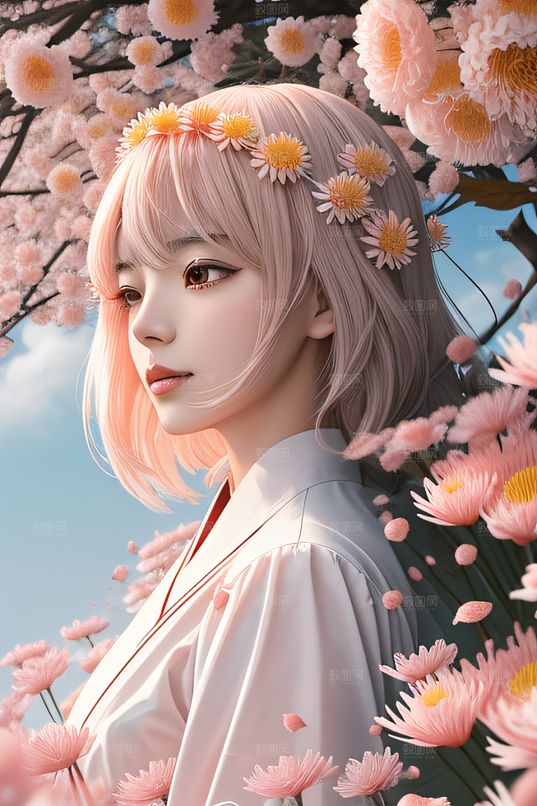 红花倒刺之美忠诚与纯洁的高清日本动画
