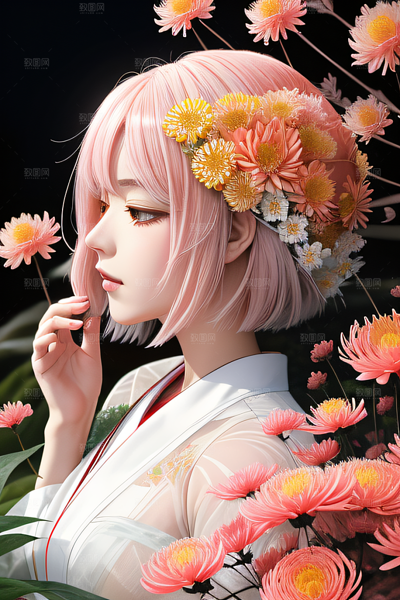 红花倒刺之美忠诚与纯洁的高清日本动画