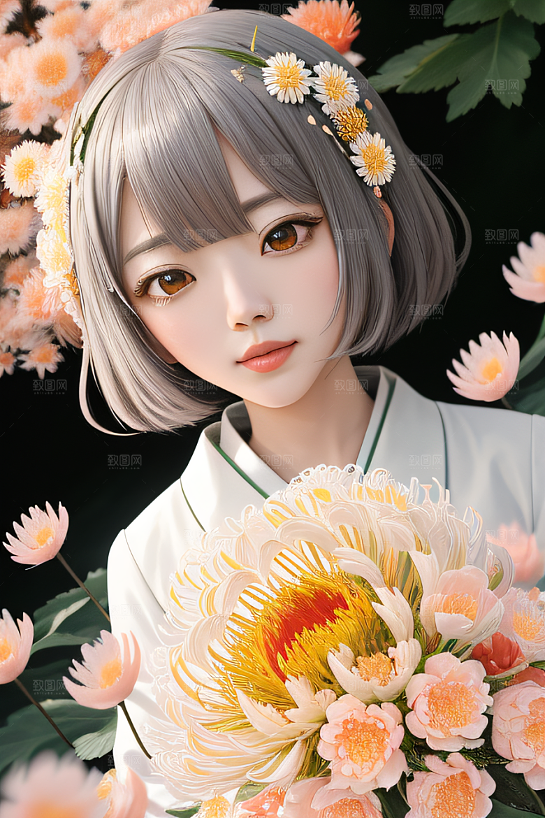 红花倒刺之美忠诚与纯洁的高清日本动画