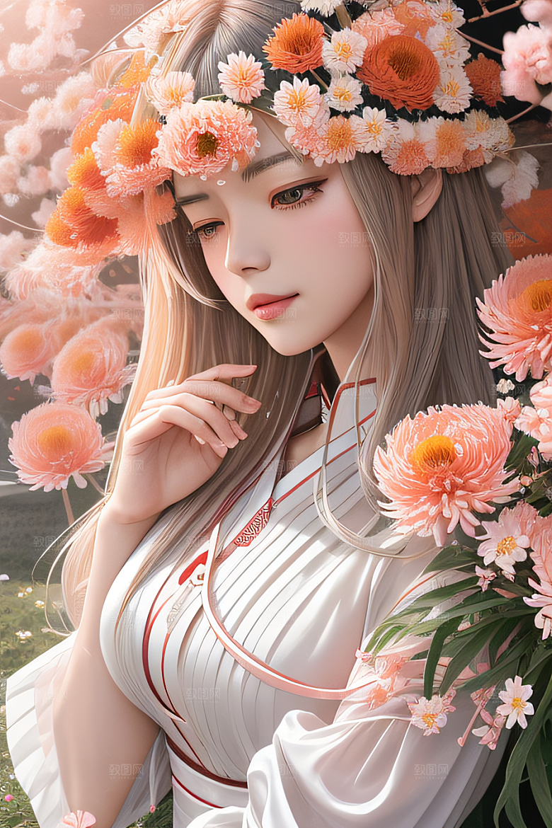 红花倒刺之美忠诚与纯洁的高清日本动画