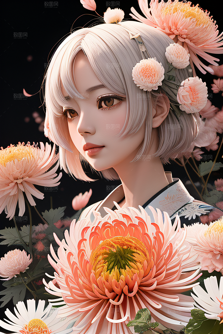 菊花倒刺高清日本动画中的忠诚纯洁之美