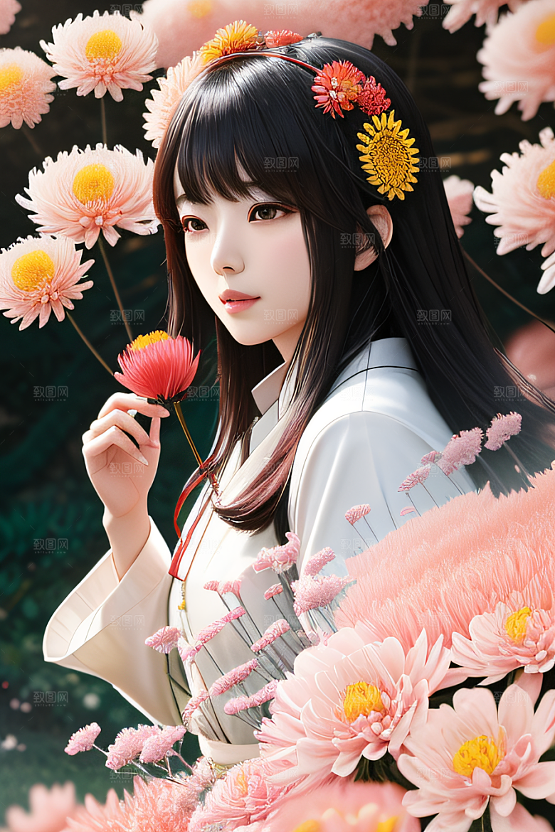菊花倒刺高清日本动画中的忠诚纯洁之美