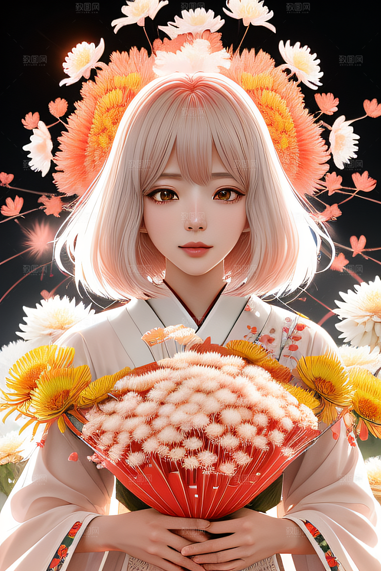菊花倒刺高清日本动画中的忠诚纯洁之美