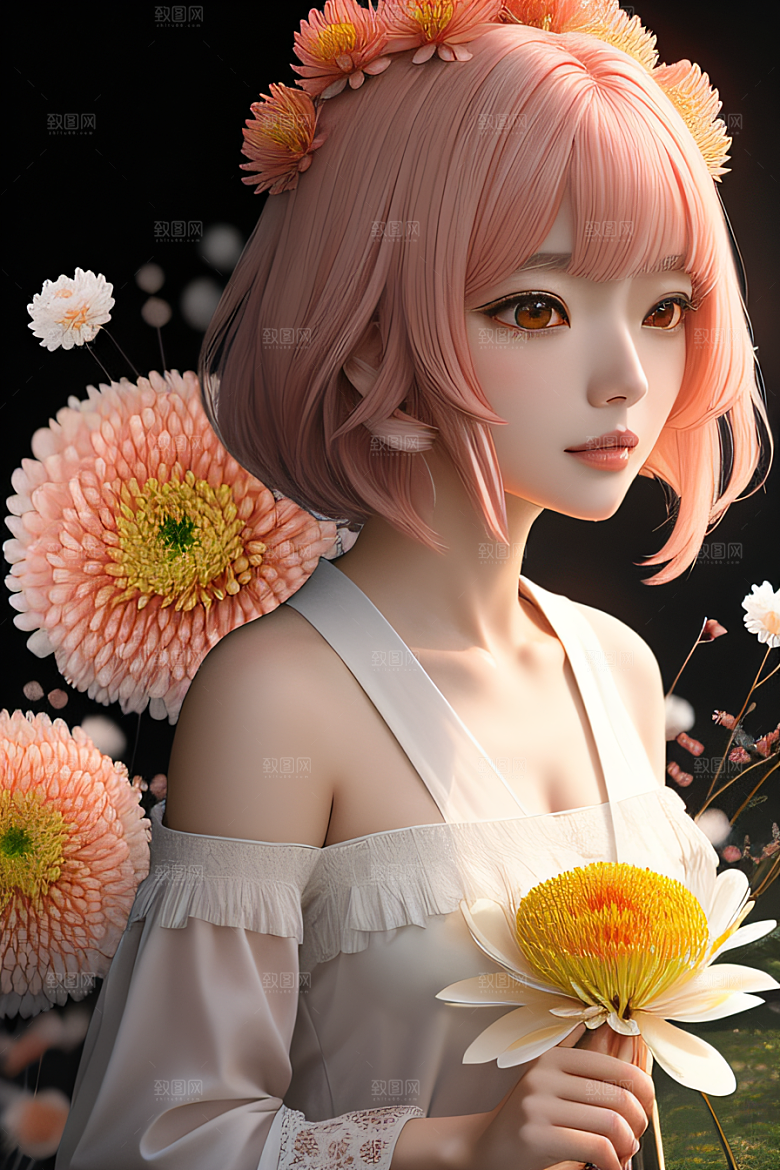 星光菊花忠诚纯洁的高清日本动画之美