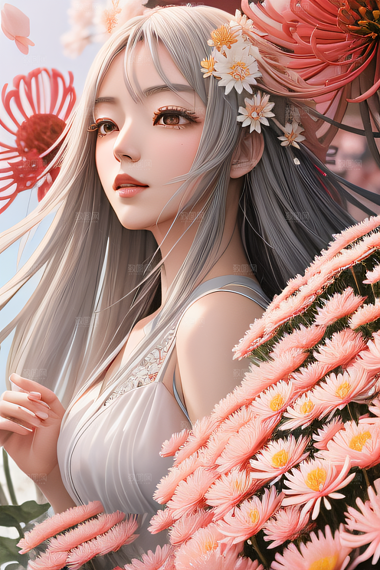 星光菊花忠诚纯洁的高清日本动画之美