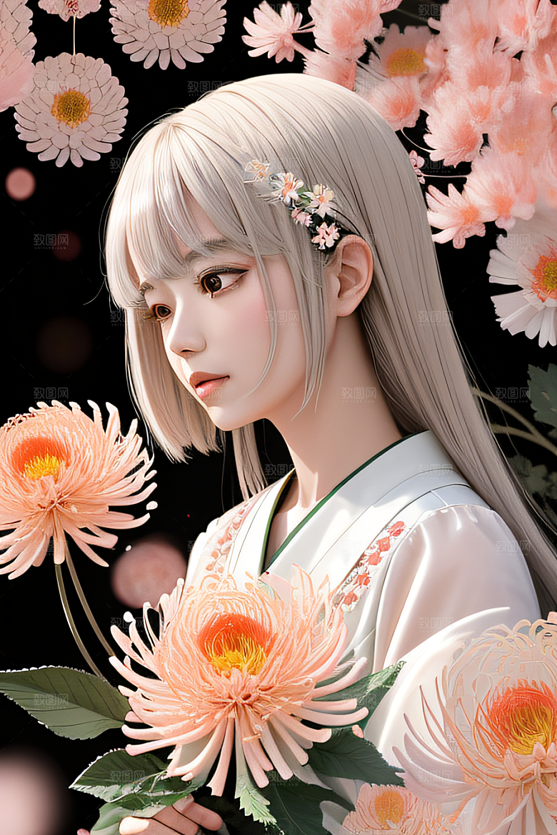 星光菊花忠诚纯洁的高清日本动画之美