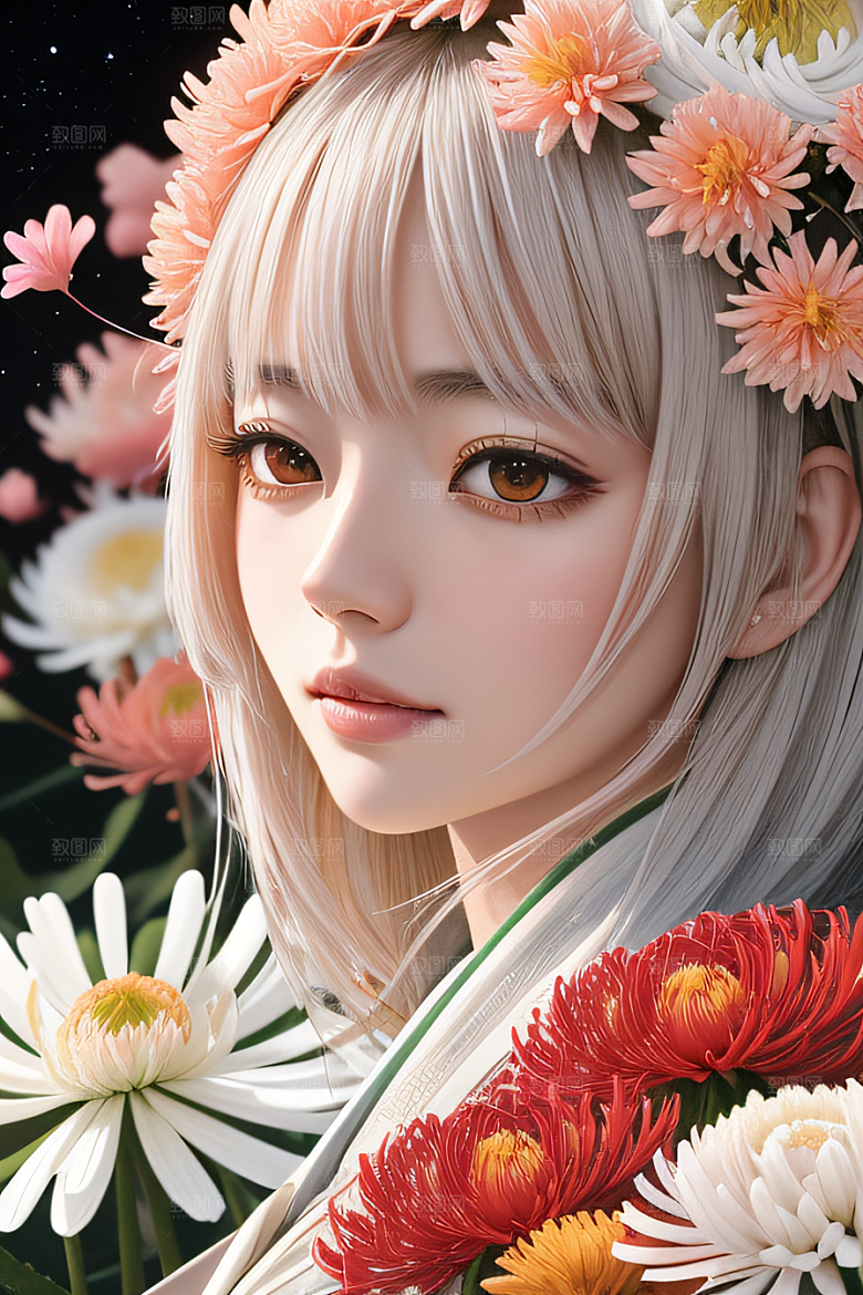 星光菊花忠诚纯洁的高清日本动画之美