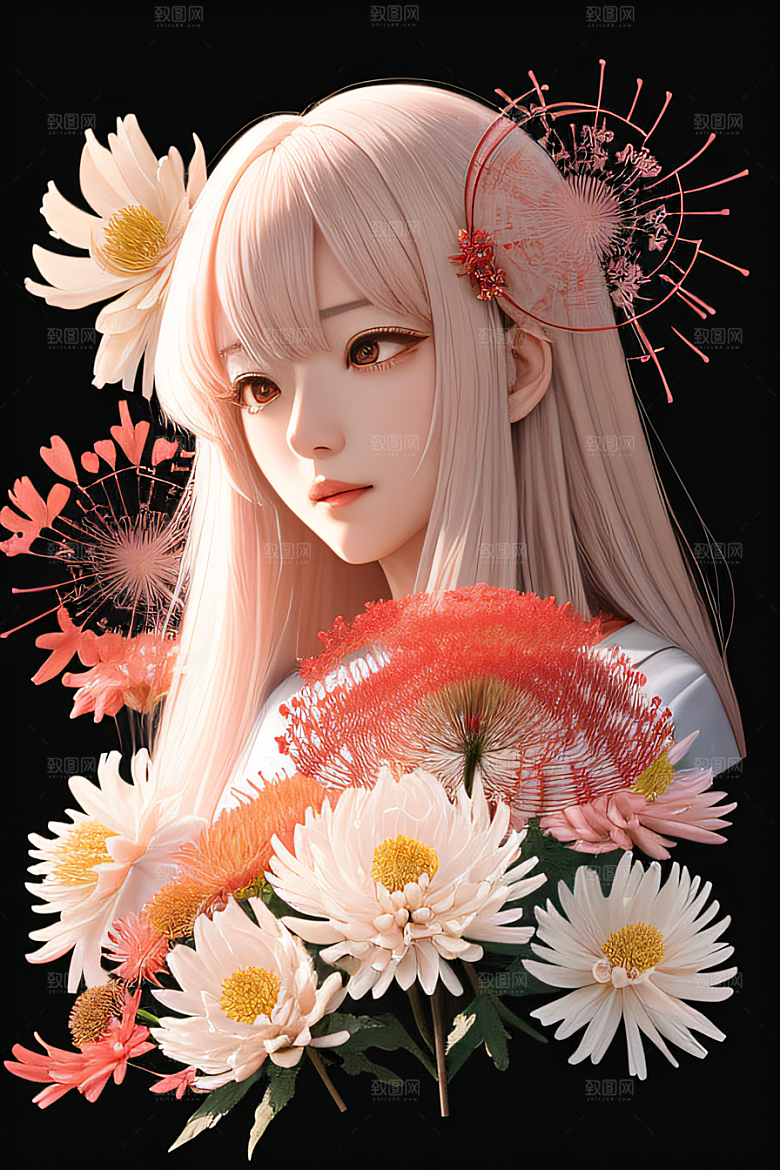 星光菊花忠诚纯洁的高清日本动画之美