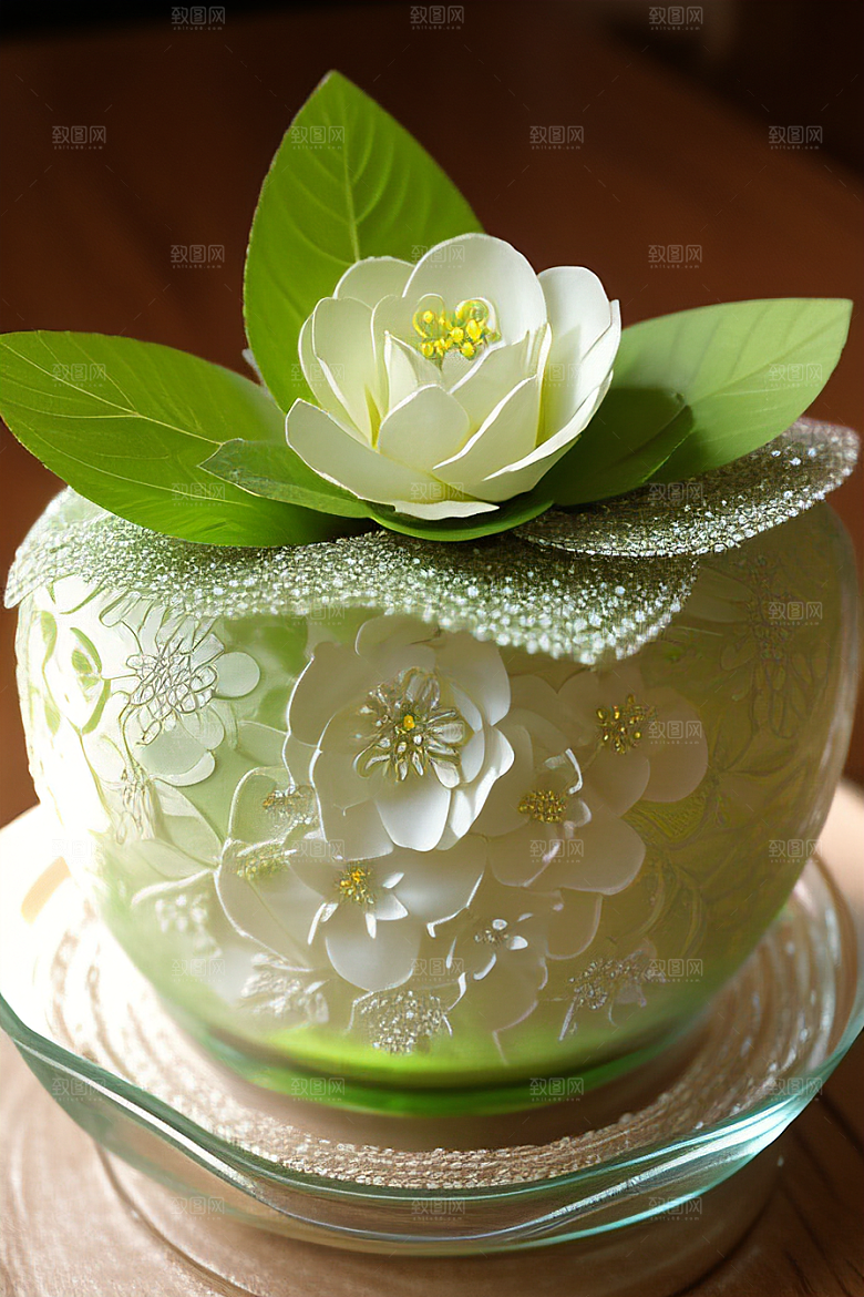绿瓶插花自然之美的艺术诠释