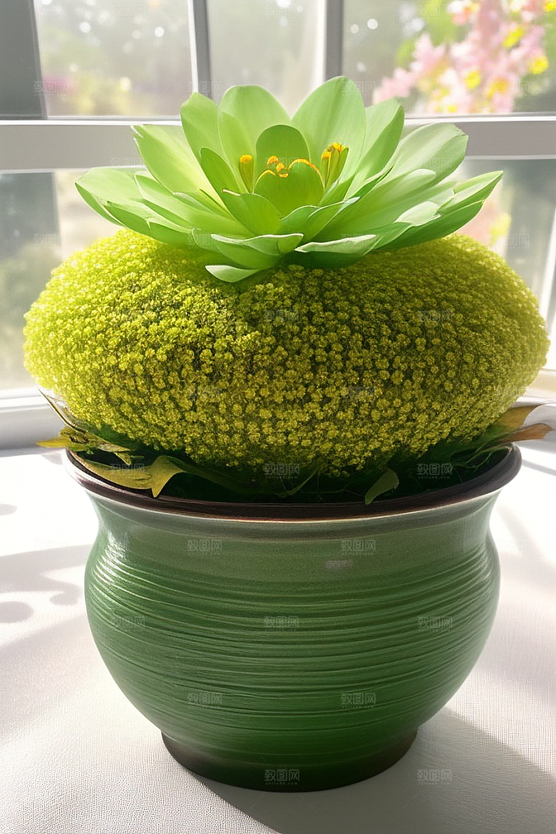 绿瓶插花自然之美的绽放艺术