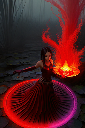 透明焰光红莲魔法