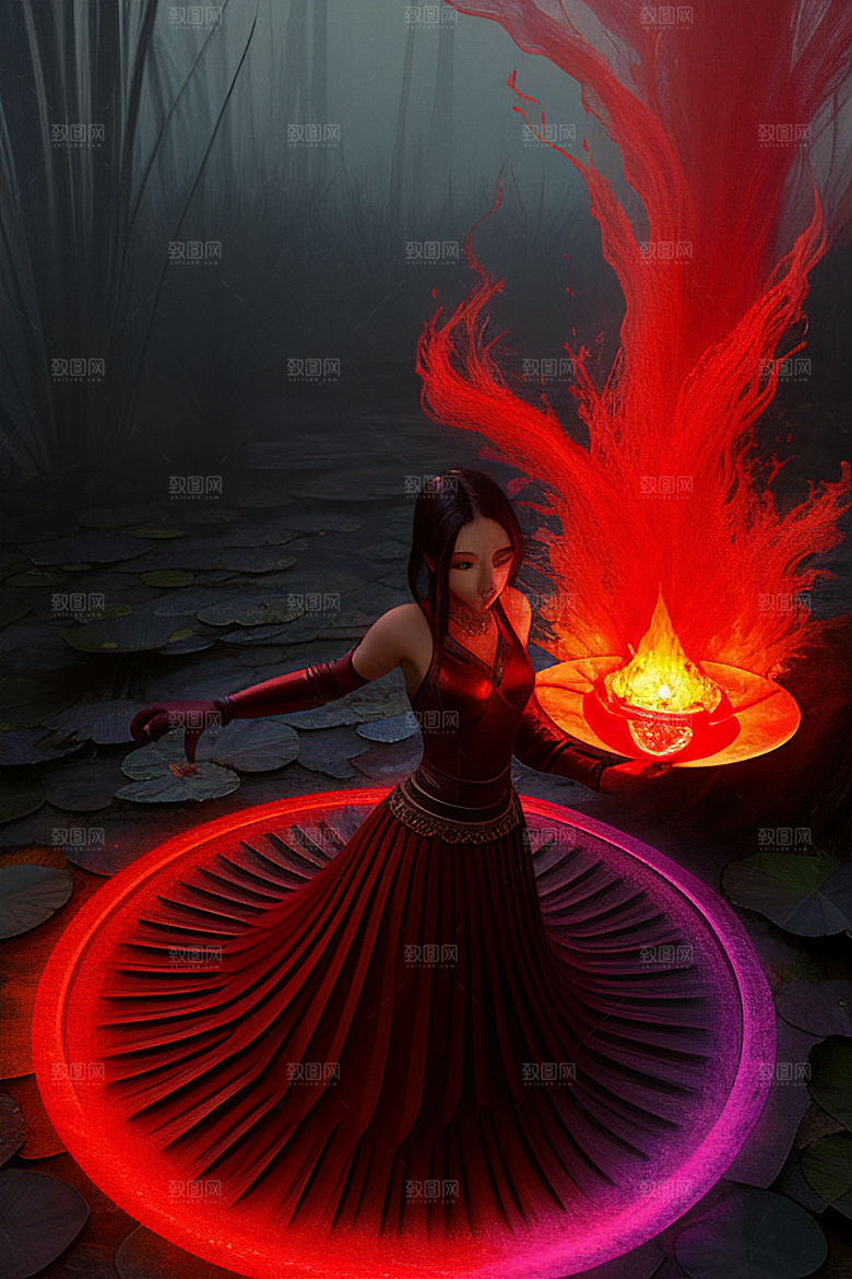 透明焰光红莲魔法