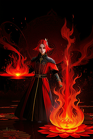 透明焰光红莲魔法