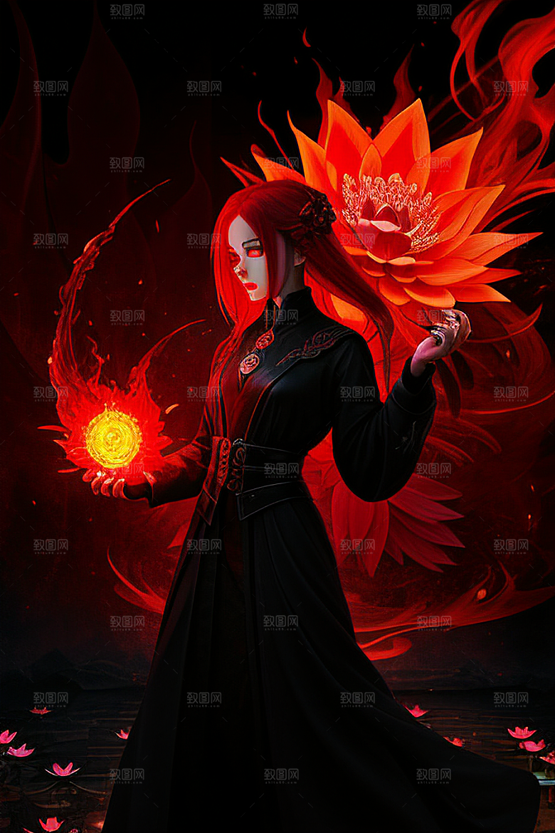 红莲光谱光与暗之美