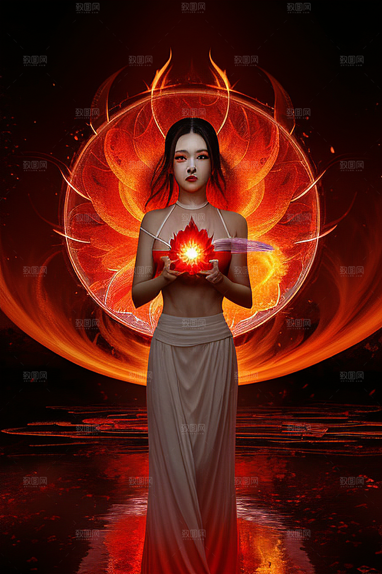 红莲光谱光与暗之美