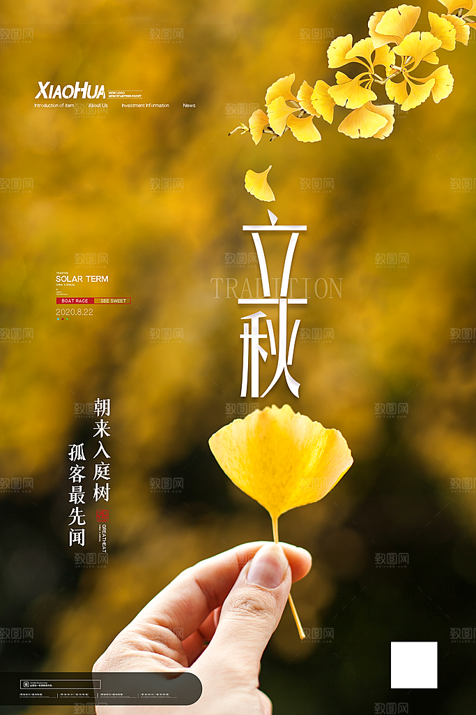 二十四节气立秋海报设计