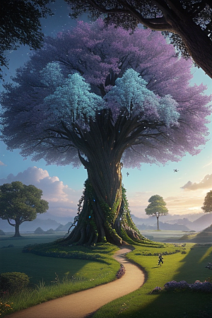 迷人景观生命之树的奇幻世界