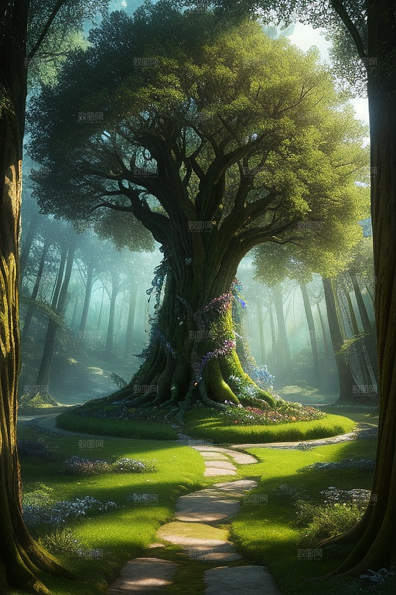 迷人景观生命之树的奇幻世界