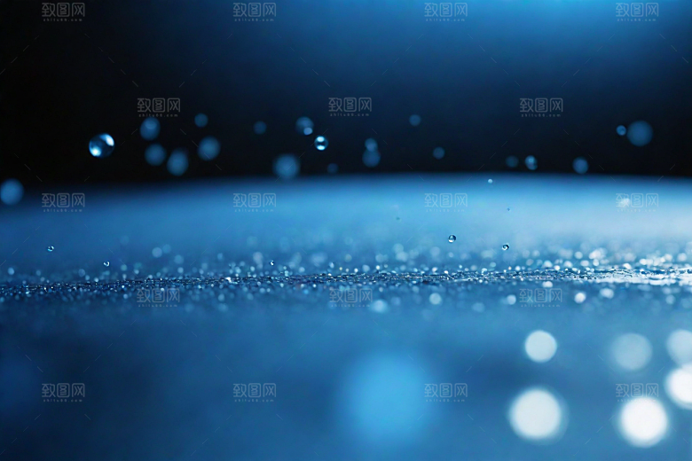 水中的蓝色涟漪图片
